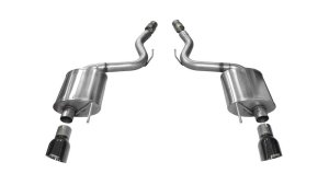 Ford Mustang Performance Exhaust - Rear - CORSA Performance - Axle Back Exhaust with Dual Tips - Black - `15-`17 Ford Mustang Performance Exhaust - Rear - CORSA Performance - Axle Back Exhaust with Dual Tips - Black - `15-`17